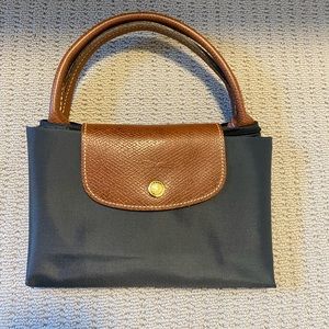 (New) Authentic LONGCHAMP LE PLIAGE ORIGINAL Top handle bag M - Gunmetal